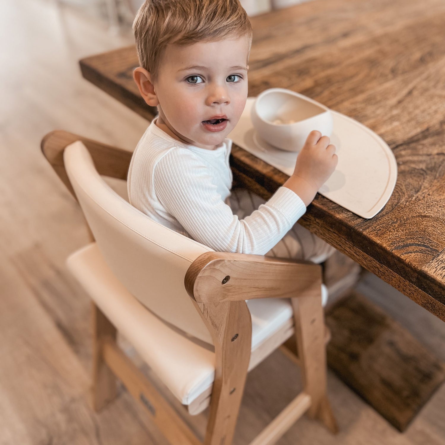 Dine and Grow™ - White and Varnish Dining Chair