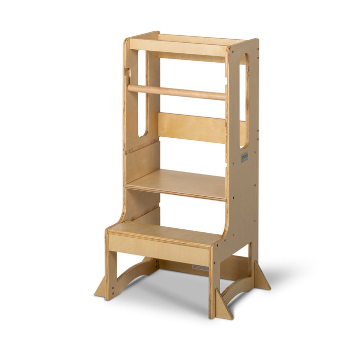 Adjustable Steps2 Learning™ tower - Varnished Birch