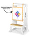 Adjustable Steps2 Learning™ tower - White and Varnish