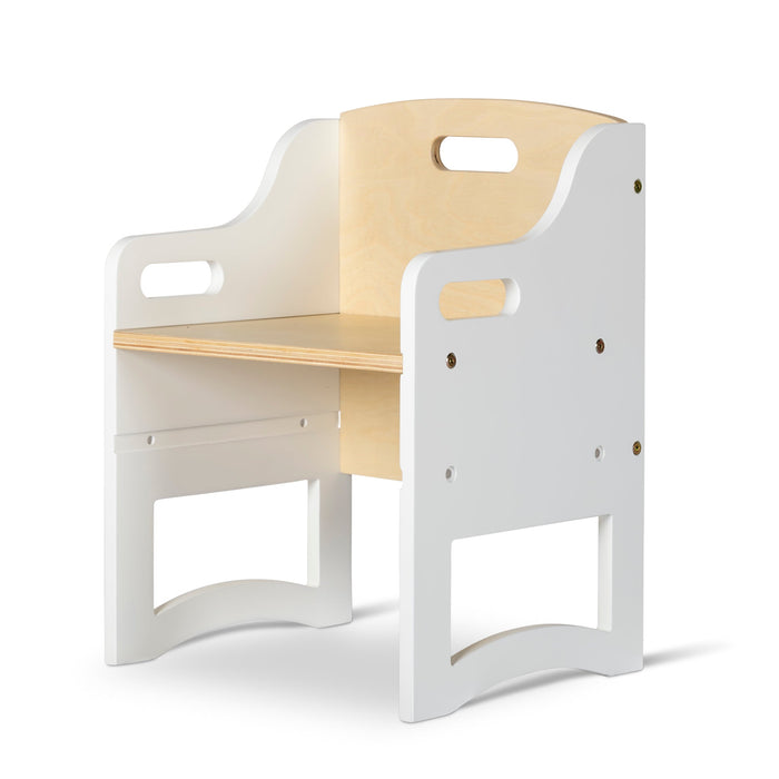 Aspire Single Chair - White and Varnish