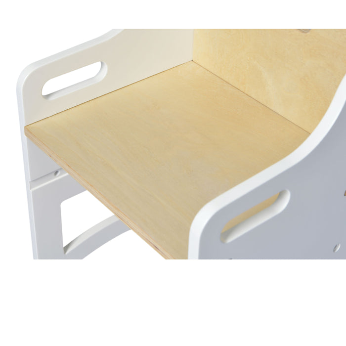 Aspire Single Chair - White and Varnish