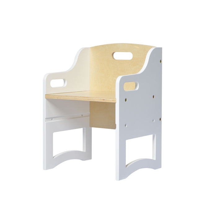 Aspire Single Chair - White and Varnish