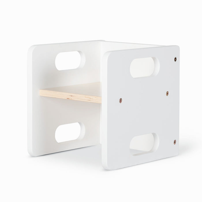 Weaning Cube Chair - White and Varnish